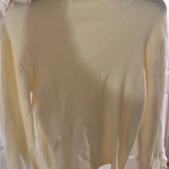 Altar’d state cream Ribbed Long-Sleeve Top with Lace Cuffs - Picture 5 of 5
